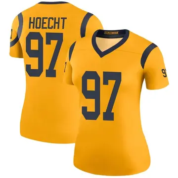 2021 Michael Hoecht Game Used Los Angeles Rams Alternate Bone Gray Jersey &  Nike Game Gloves (Rams COA) on Goldin Auctions